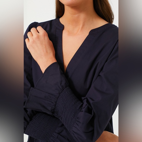 Tuckernuck Pomander Place Navy Cotton Poplin Kenzo Dress in Medium - Picture 5 of 9